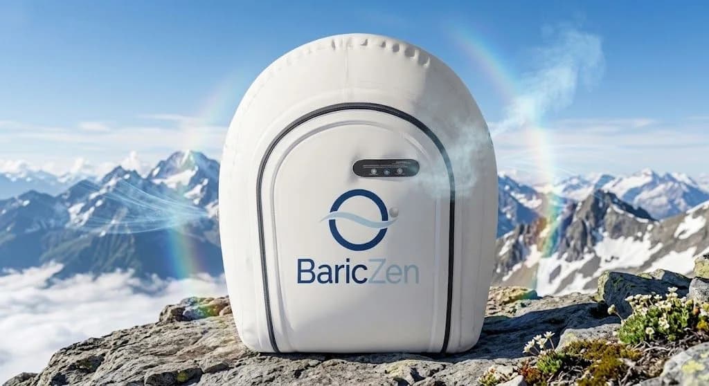 BaricZen hyperbaric chamber on a mountain surrounded by clean air